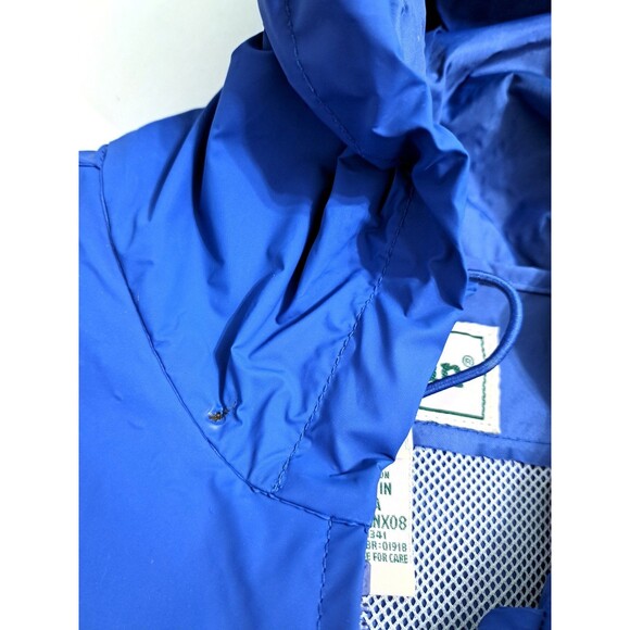LL Bean PVC Rain Coat Jacket Parka Women's Medium Vintage Blue Waterproof Hooded - Picture 7 of 14